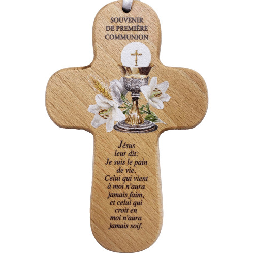Croix bois " Souvenir de ma Communion"