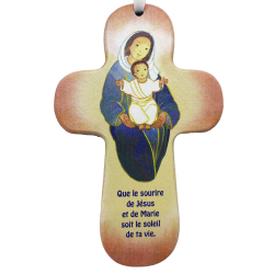 Maïte Roche - Croix en bois "Vierge Mère".