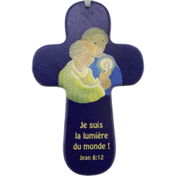 Maïte Roche - Croix en bois "Je suis la lumière du monde".