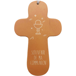 Croix "au fil des symboles" Communion orange pale