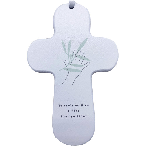 Croix bois SISTER "Je crois en Dieu"