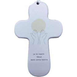 Croix bois SISTER "Je te reçois Jésus"