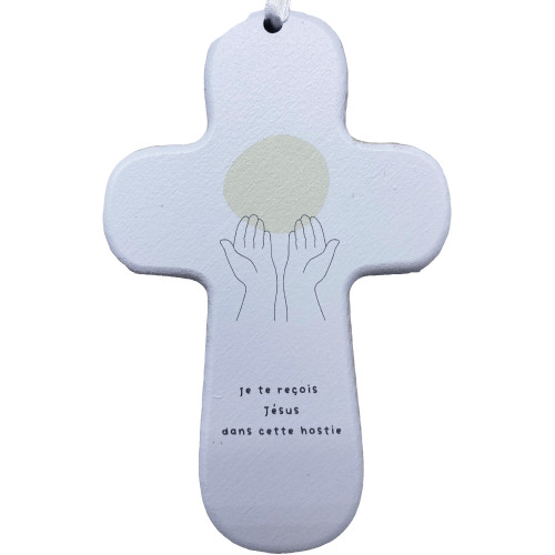 Croix bois SISTER "Je te reçois Jésus"