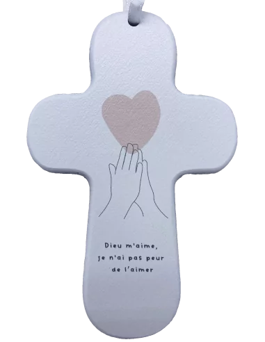 Croix bois SISTER "Dieu m'aime"