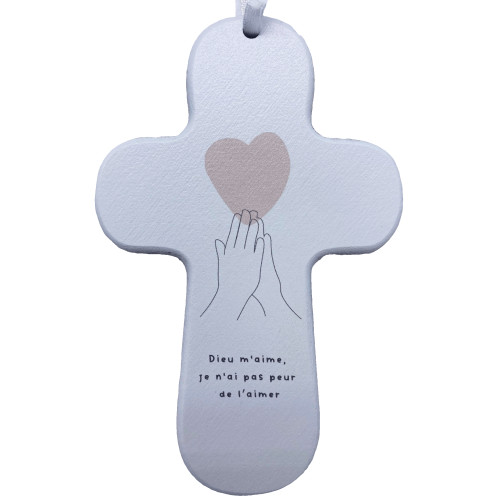Croix bois SISTER "Dieu m'aime"