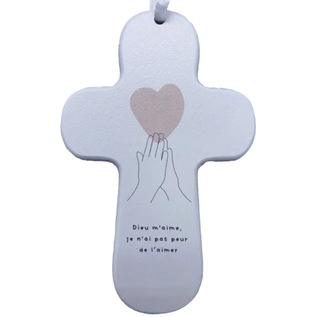 Croix bois SISTER "Dieu m'aime"