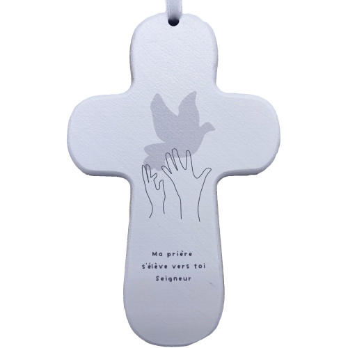 Croix bois SISTER "Ma prière s'élève vers toi"