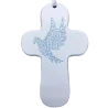 Croix "au fil des mots" Colombe bleu