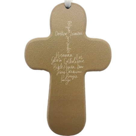Croix bois SISTER "MOTS Ex-Voto"
