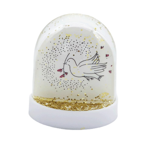 Grande Boule à paillettes - Colombe