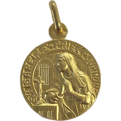 Médaille Sainte Isabelle - plaqué or