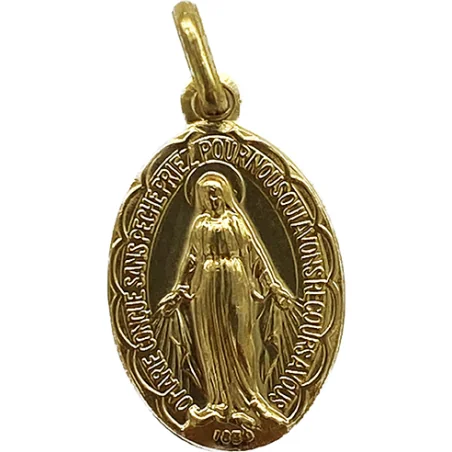 Médaille Vierge Miraculeuse 22mm plaqué Or