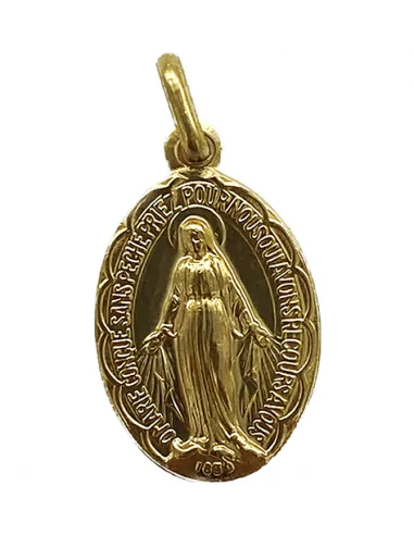 Médaille Vierge Miraculeuse 25mm plaqué Or