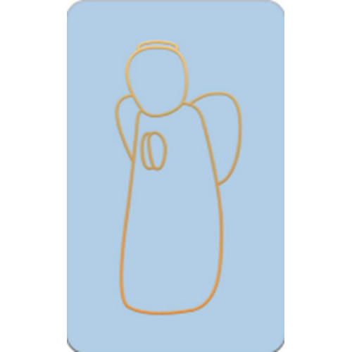 Carte simple de communion bleue pastel - Ange en prière - 65X105 mm