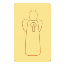 Carte simple de communion jaune - Ange de la lumière - 65X105 mm