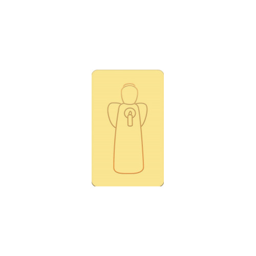 Carte simple de communion jaune - Ange de la lumière - 65X105 mm