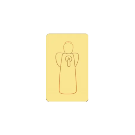 Carte simple de communion jaune - Ange de la lumière - 65X105 mm