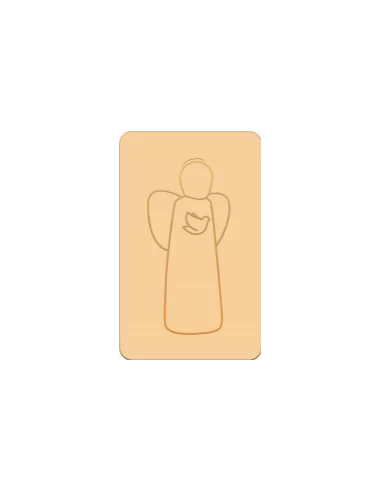 Carte simple de communion orange pastel - Ange de la paix - 65X105 mm