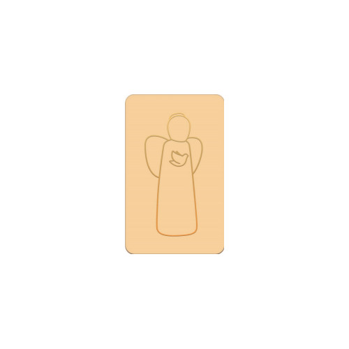 Carte simple de communion orange pastel - Ange de la paix - 65X105 mm
