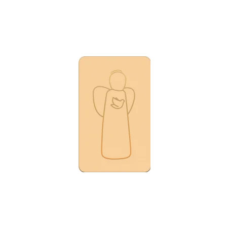 Carte simple de communion orange pastel - Ange de la paix - 65X105 mm
