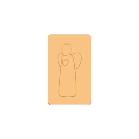 Carte simple de communion orange - Ange de l'amour - 65X105 mm