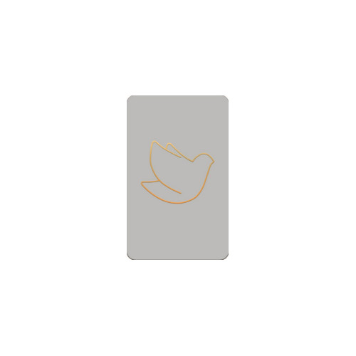 Carte simple de communion gris bleuté - Colombe - 65X105 mm