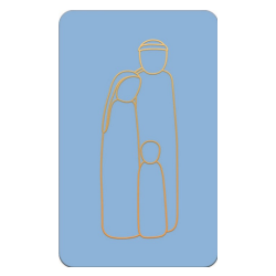 Carte simple de communion bleu - STE FAMILLE NAZARETH - 65X105 mm