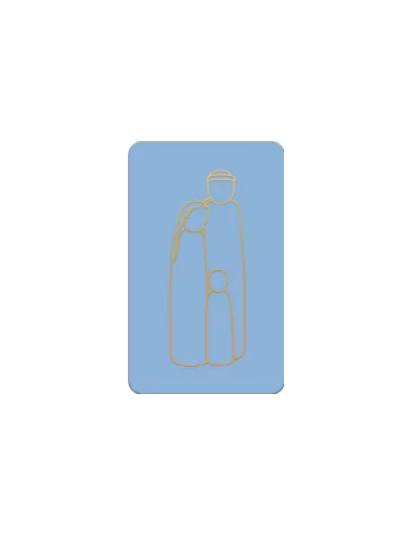 Carte simple de communion bleu - STE FAMILLE NAZARETH - 65X105 mm
