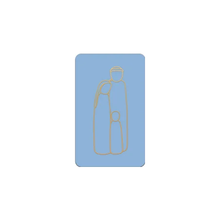 Carte simple de communion bleu - STE FAMILLE NAZARETH - 65X105 mm