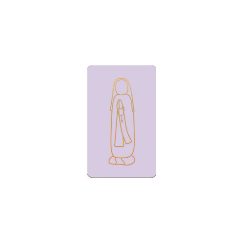 Carte simple de communion violet pastel - ND de Lourdes - 65X105 mm