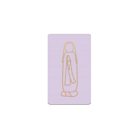 Carte simple de communion violet pastel - ND de Lourdes - 65X105 mm