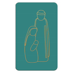 Carte simple de communion vert emeraude - STE FAMILLE BETHLEEM - 65X105 mm
