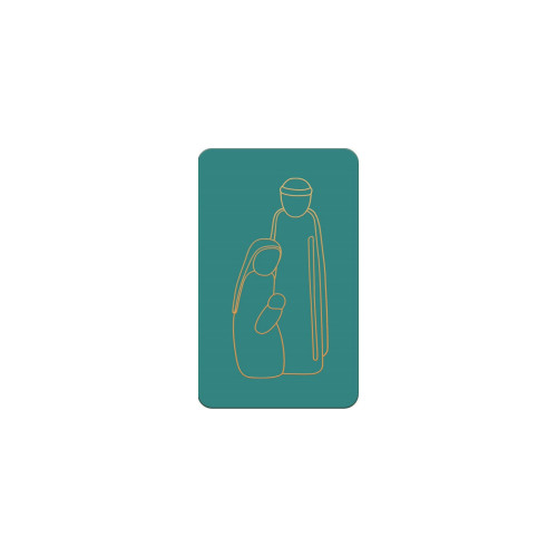 Carte simple de communion vert emeraude - STE FAMILLE BETHLEEM - 65X105 mm