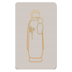 Carte simple de communion grise - Saint Joseph - 65X105 mm