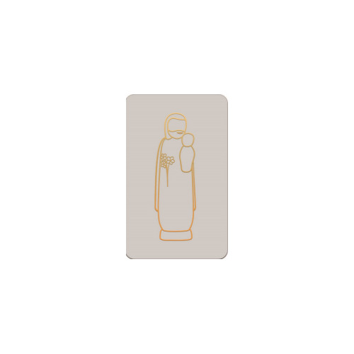Carte simple de communion grise - Saint Joseph - 65X105 mm