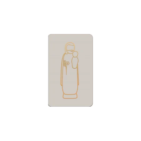 Carte simple de communion grise - Saint Joseph - 65X105 mm