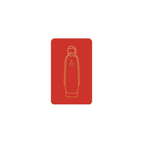 Carte simple de communion rouge - Sacré Coeur - 65X105 mm