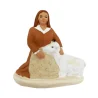 Femme au mouton - Arterra - 7cm - blanc