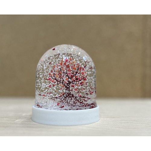 Boule à neige Arbre de vie rouge
