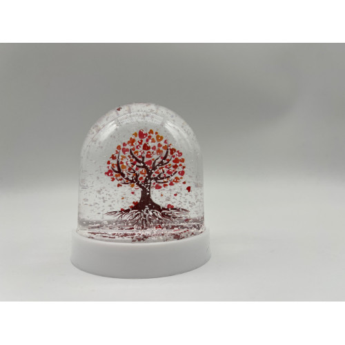 Boule à neige Arbre de vie rouge