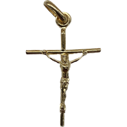 Pendentif croix plaqué or avec christ