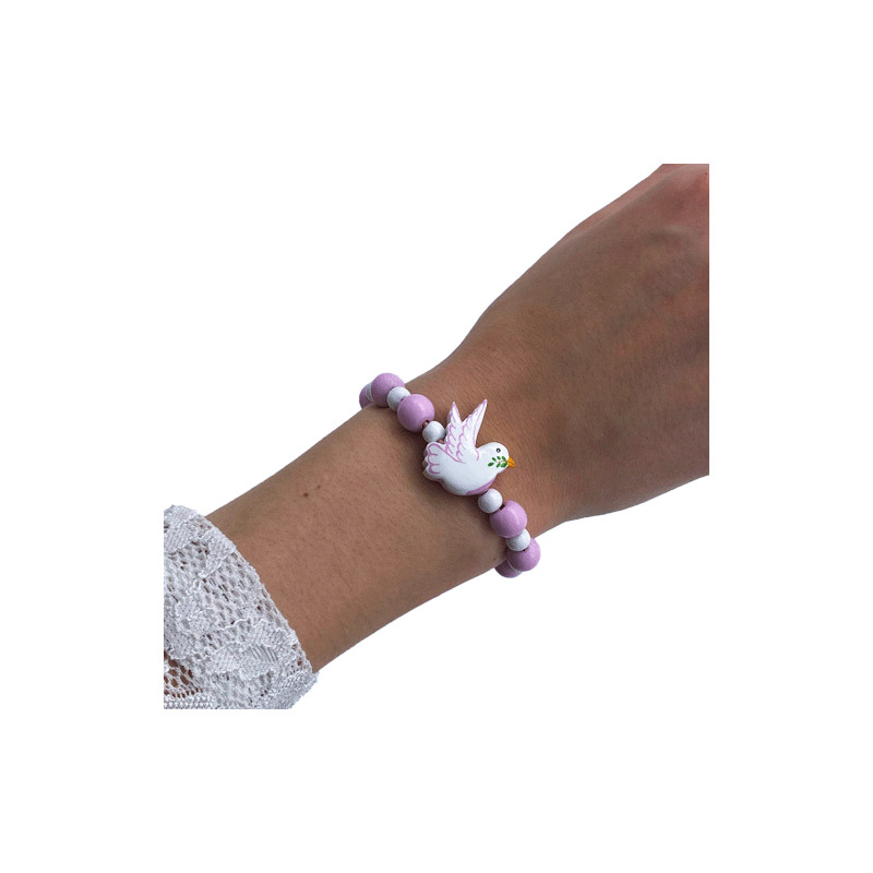 Bracelet enfant colombe rose