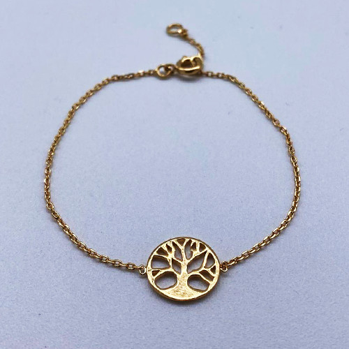Bracelet avec Arbre de Vie en plaqué or