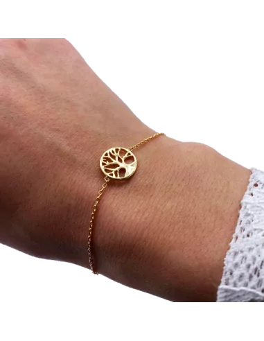 Cadeau de communion - Bracelet Arbre de Vie en plaqué or