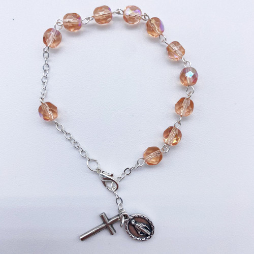 Bracelet Dizainier en perle de verre facettée - Jaune | Compto...