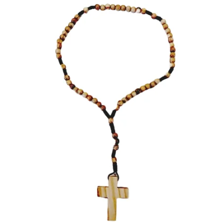 Chapelet bois olivier sur cordon sans Christ