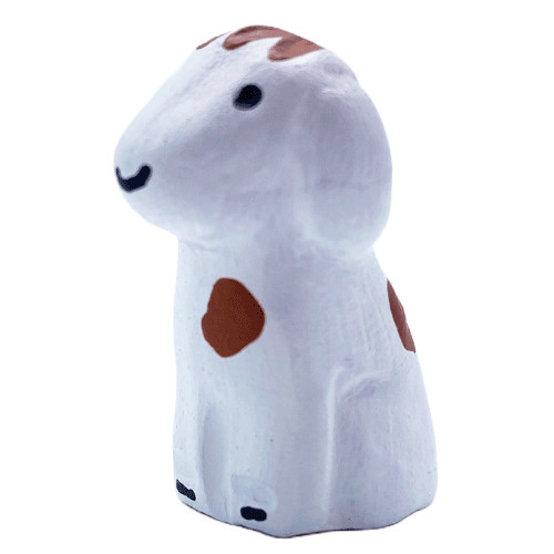 Santon Abbaye de Jouarre b2 - Chien blanc
