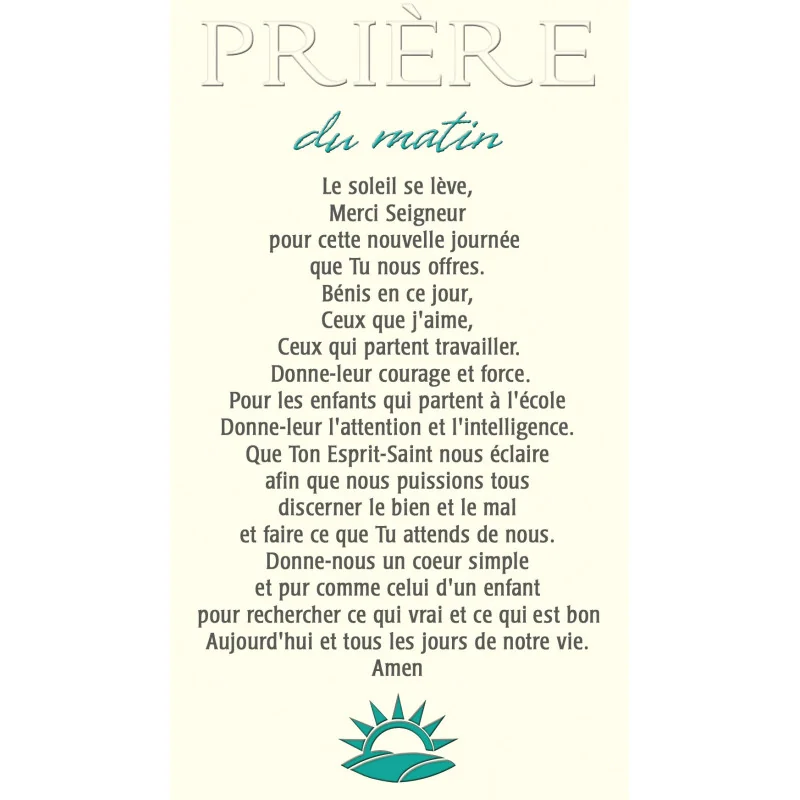 Prière du matin