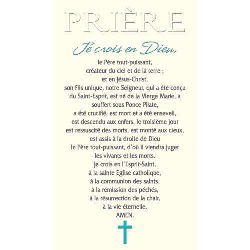 Prière Je crois en Dieu