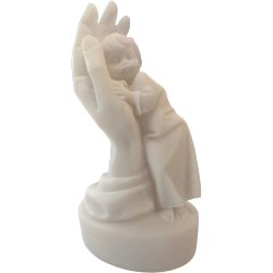 Statue albâtre - 13 cm - Ange garçon main